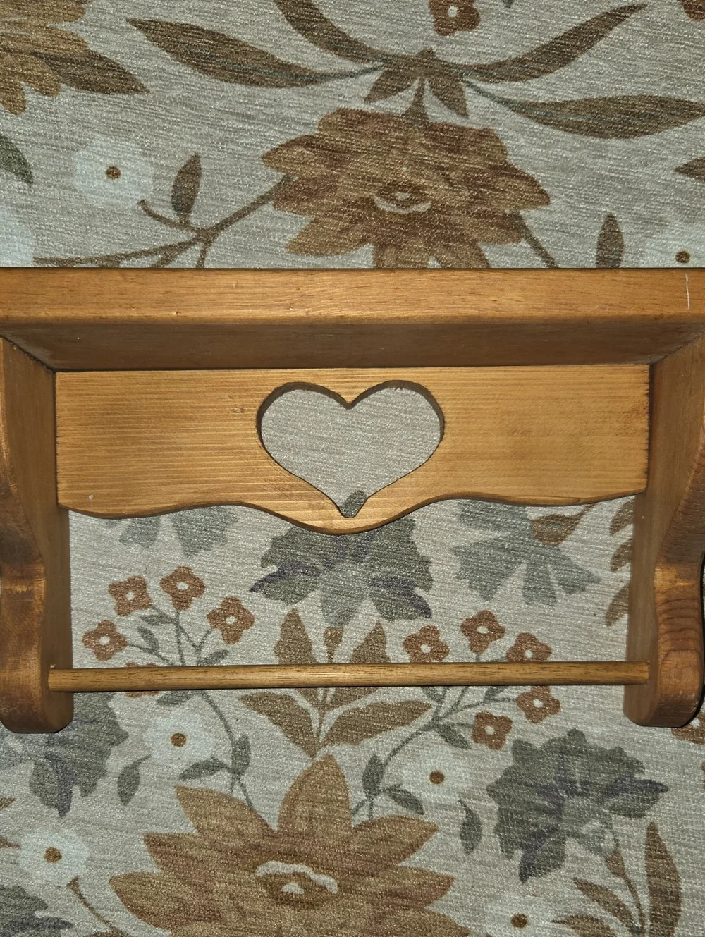 Vintage Handmade Wooden Heart Cut Out Wall Shelf. Farm House Wall Decor